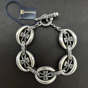Konstantino Sterling Silver heavy cross bracelet New with tags